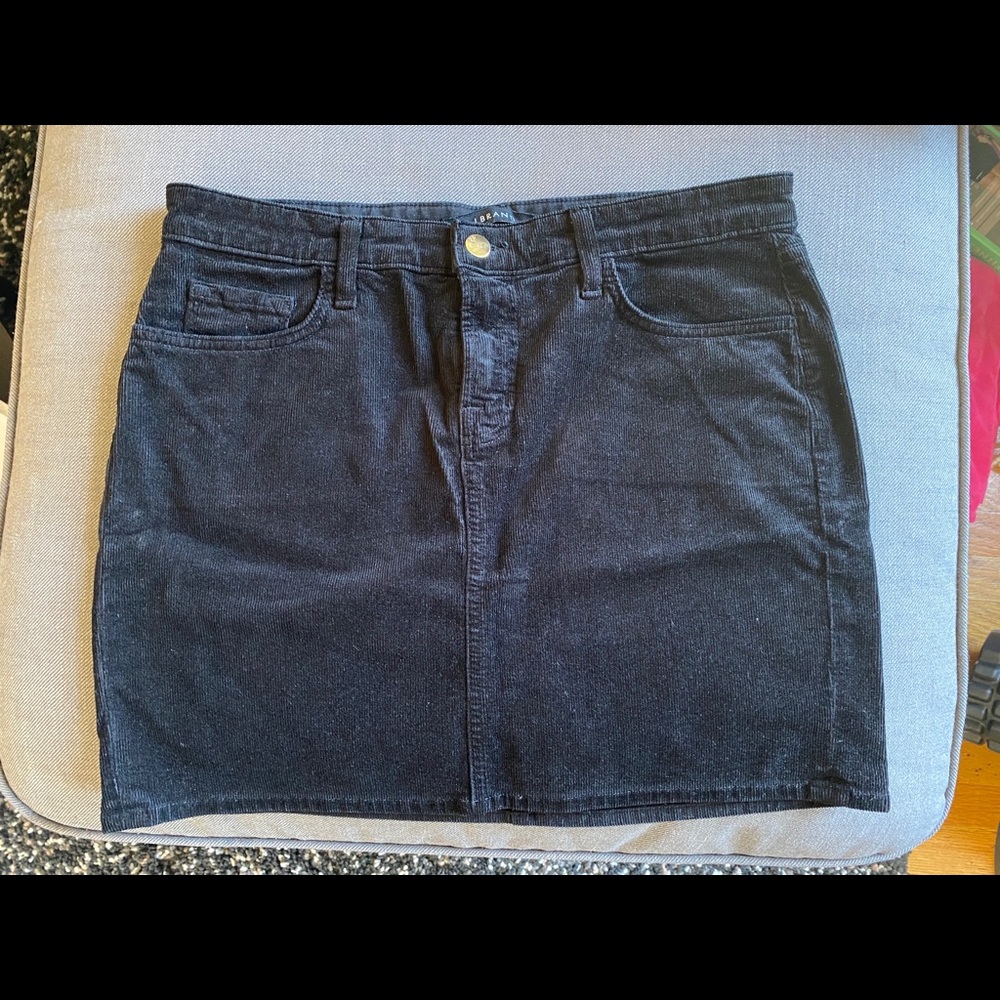J Brand Gwynne Corduroy Skirt In Black sz 28